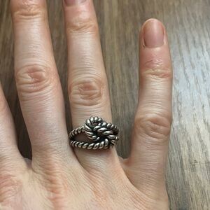Regal Rose Silver Knot Ring